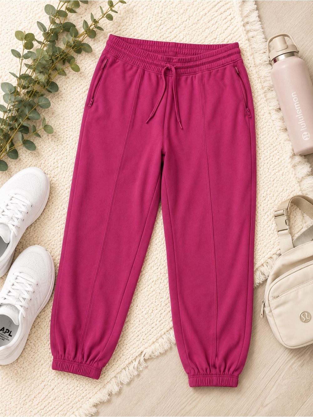 Old Navy Dynamic Fleece Magenta Drawstring Track Joggers